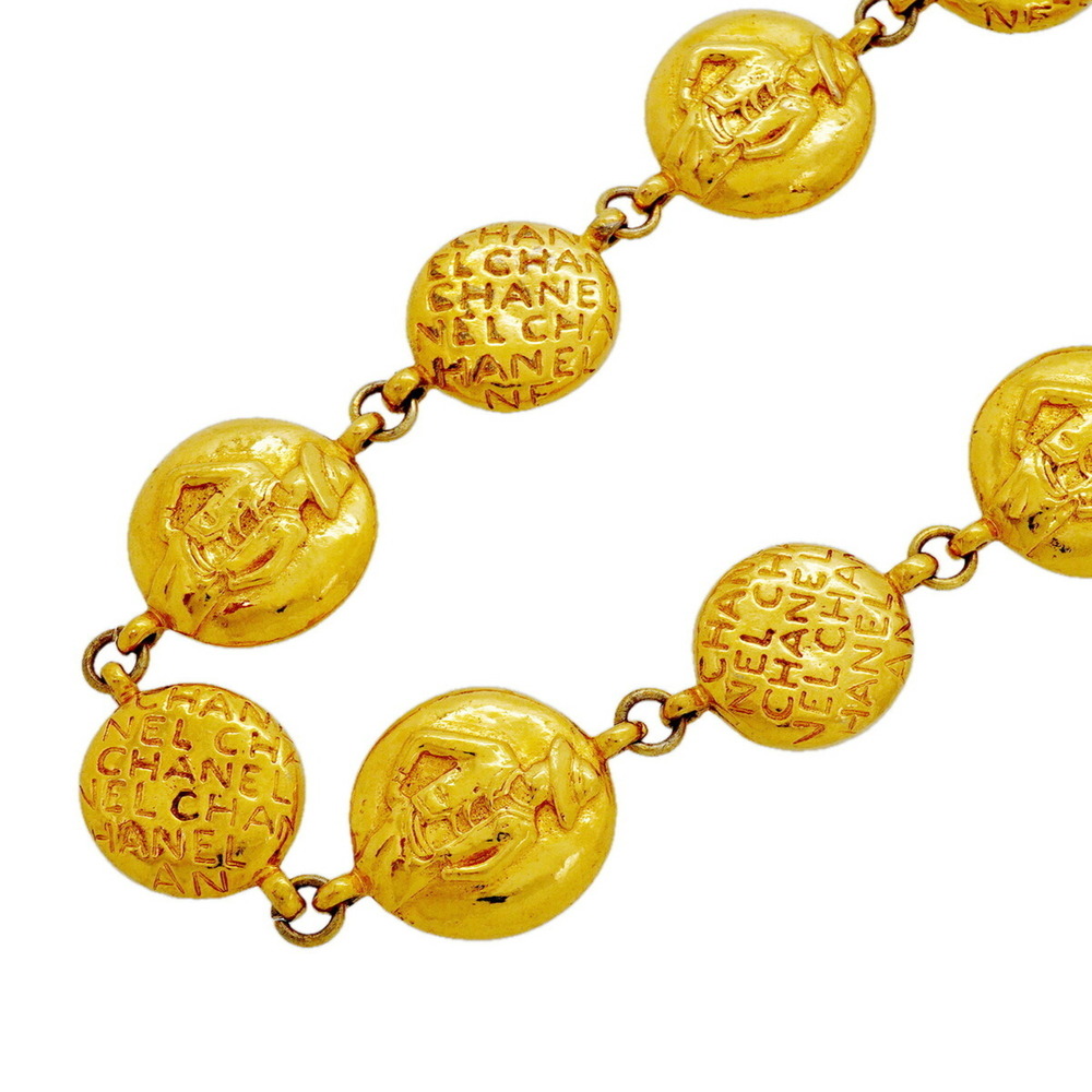 Chanel necklace, Mademoiselle Circle, GP plated gold, women's.